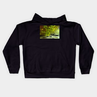 Green leaves background in summer with shallow depth of field Kids Hoodie